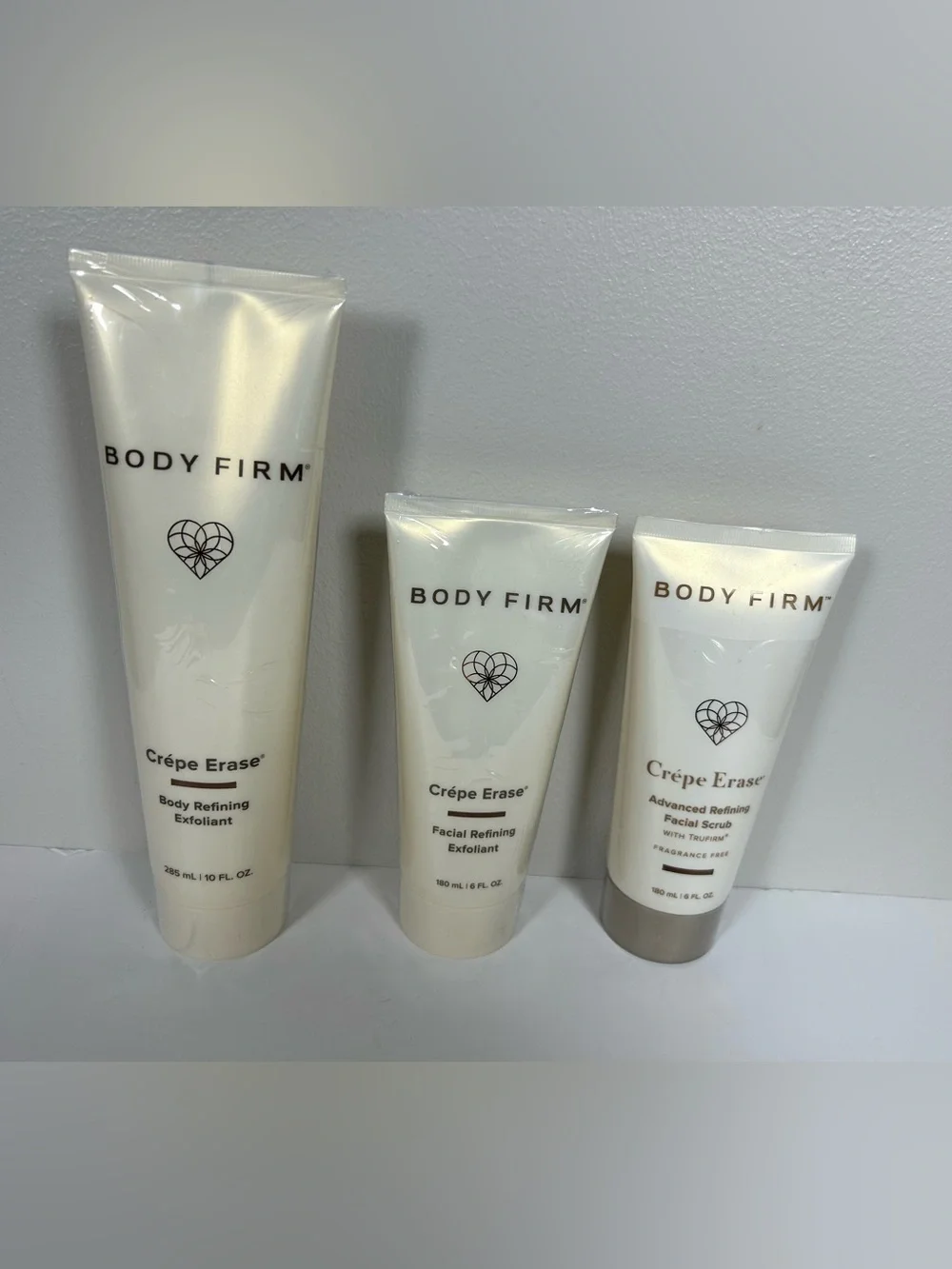 Body Firm Crépe Erase (Set of 3) Face Body Refining Exfoliants and Facial Scrub